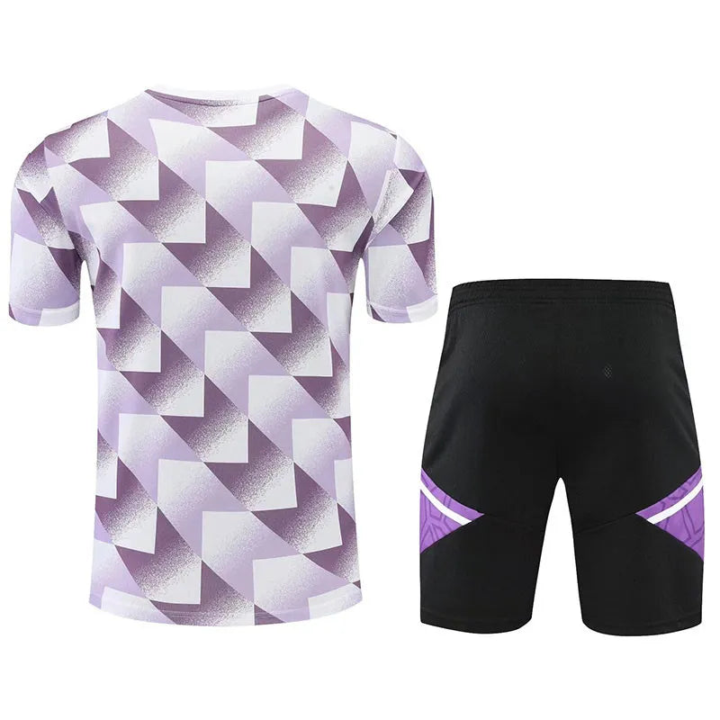 Real Madrid Short Sleeve Set Purple/White/Black 2022-23