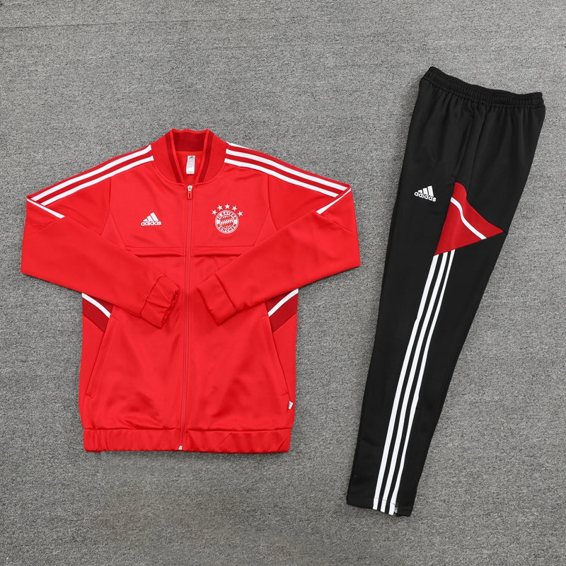 Bayern Munich Long Sleeve Zipped Tracksuit Red/Black 2022-23