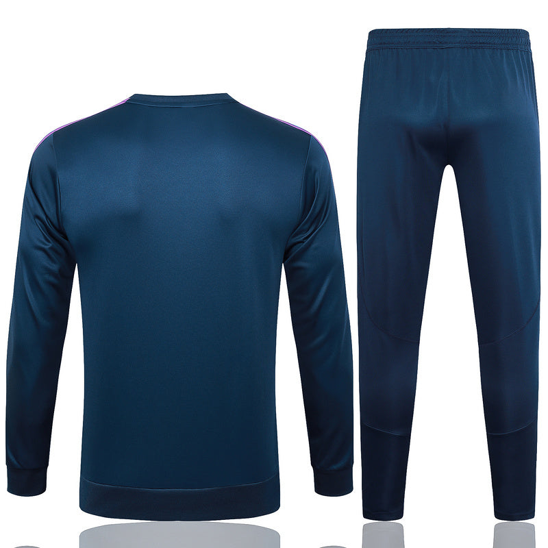 Real Madrid Long Sleeve Zipped Tracksuit Navy 2023-24