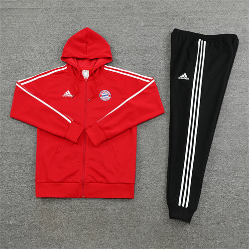 Bayern Munich Long Sleeve Zipped Jacket Tracksuit Red/Black 2022-23