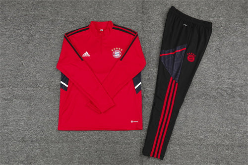 Bayern Munich Long Sleeve Zipped Tracksuit Black/Cyan 2022-23