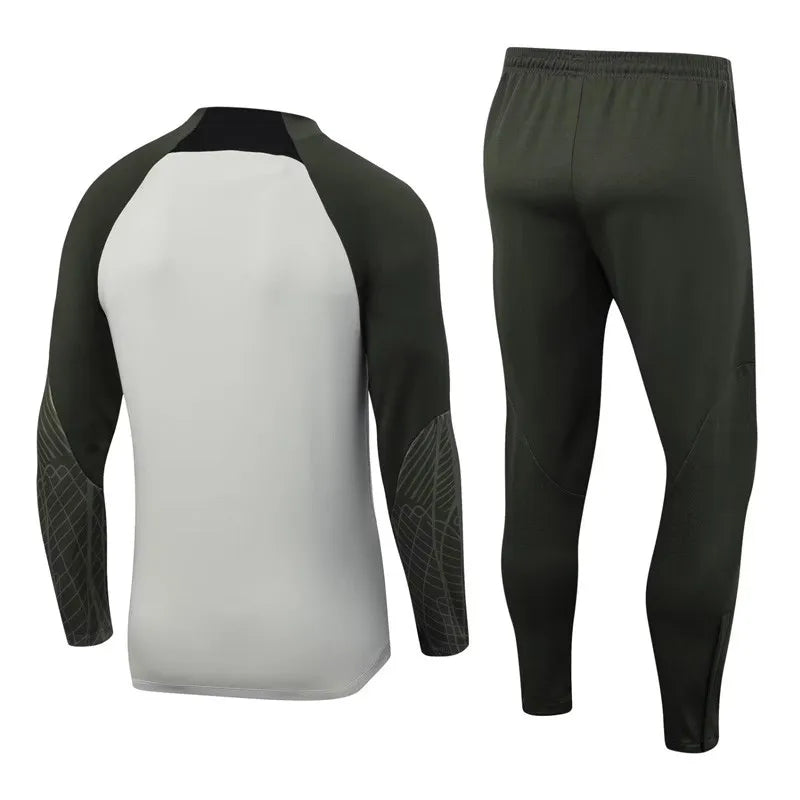 Barcelona Long Sleeve Tracksuit Grey/Black 2023-24