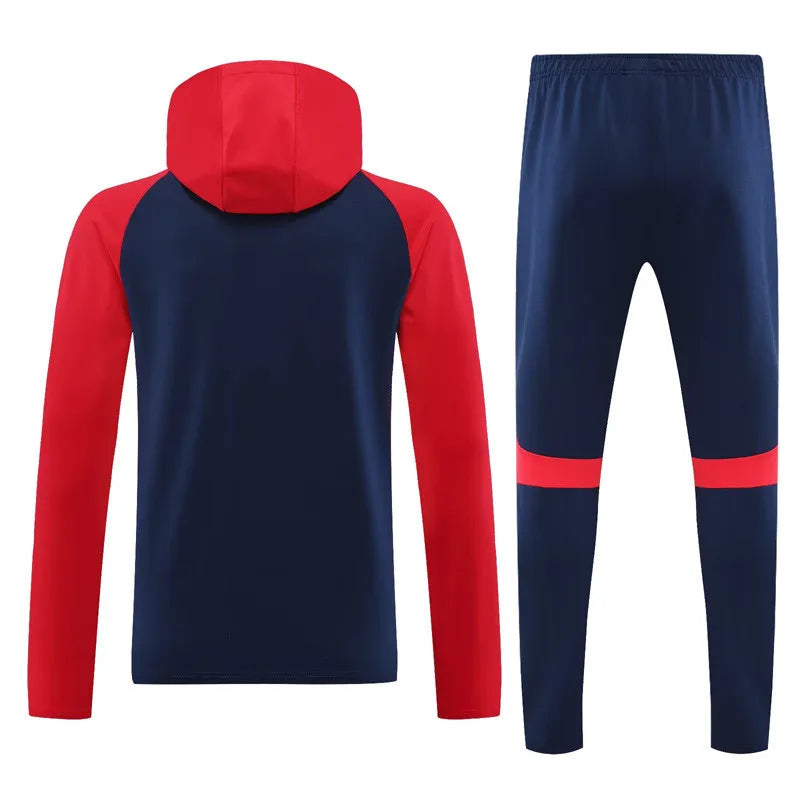 Atletico Madrid Long Sleeve Hooded Tracksuit Navy/Red 2023-24