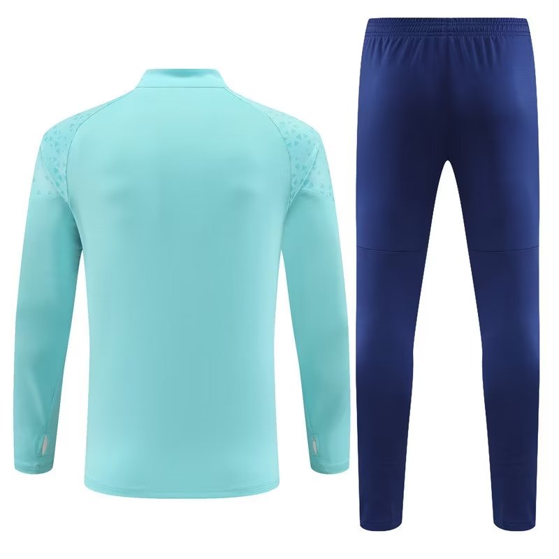 Marseille Long Sleeve Zipped Tracksuit Teal/Navy 2023-24