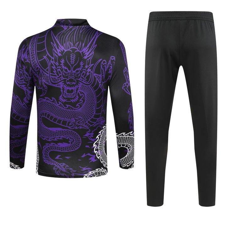 Real Madrid Long Sleeve Zipped Tracksuit Purple/Black 2023-24