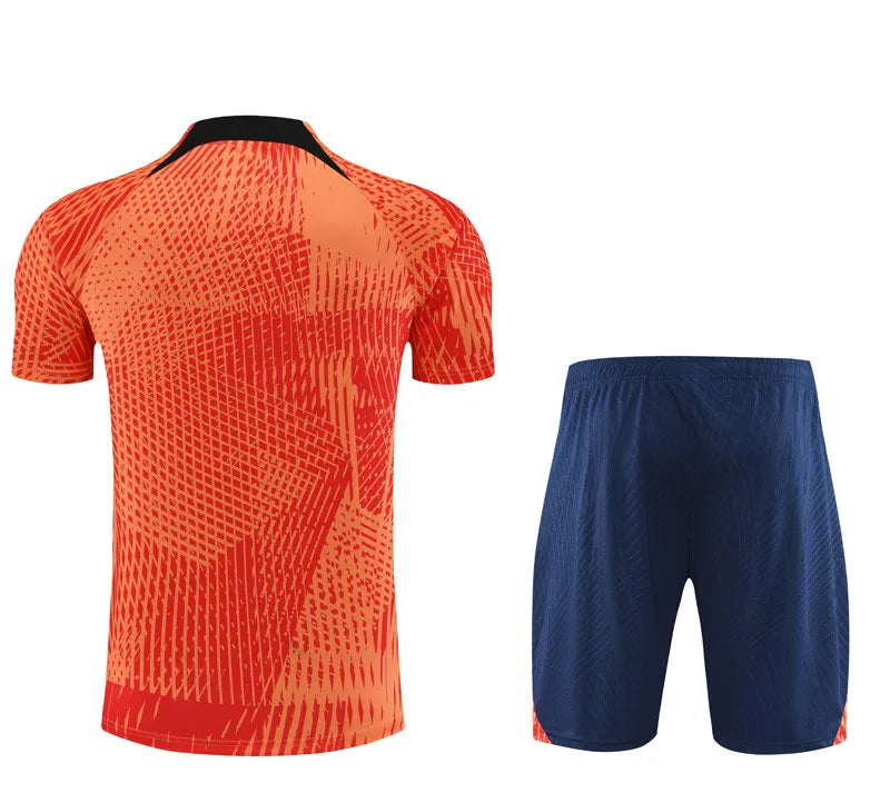 Atletico Madrid Short Sleeve Set Orange/Navy 2023-24