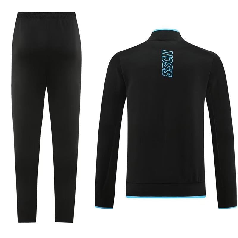 Napoli Long Sleeve Zipped Tracksuit Black/Cyan 2023-24