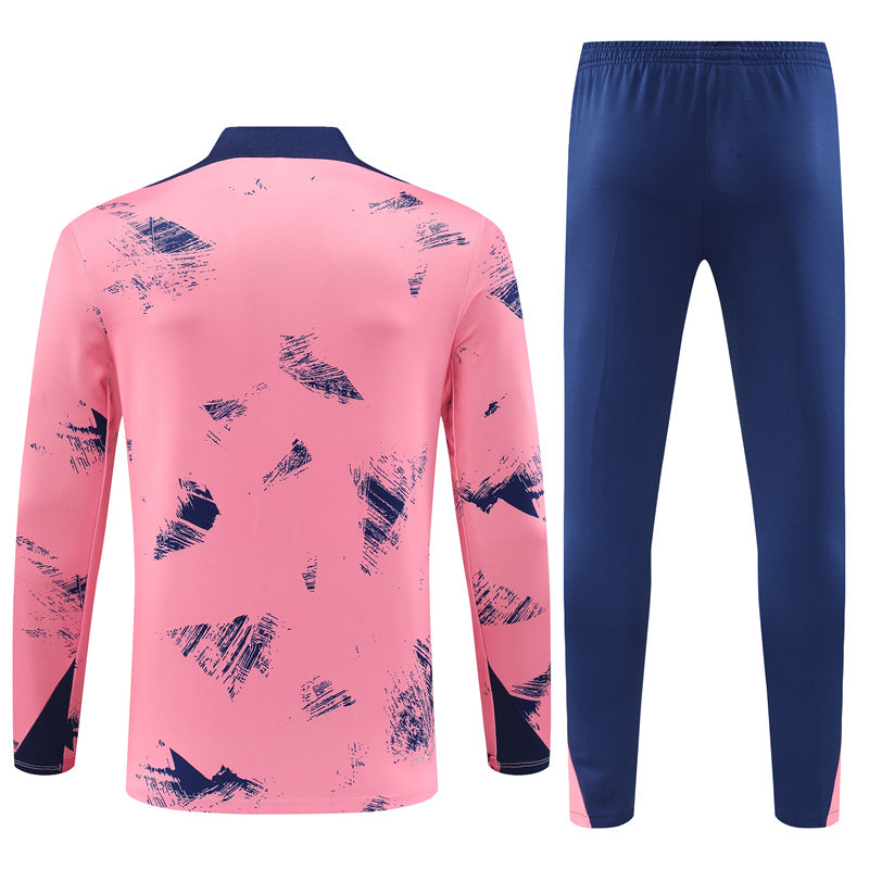 PSG Paris Saint German Long Sleeve Tracksuit Pink/Navy 2024-25