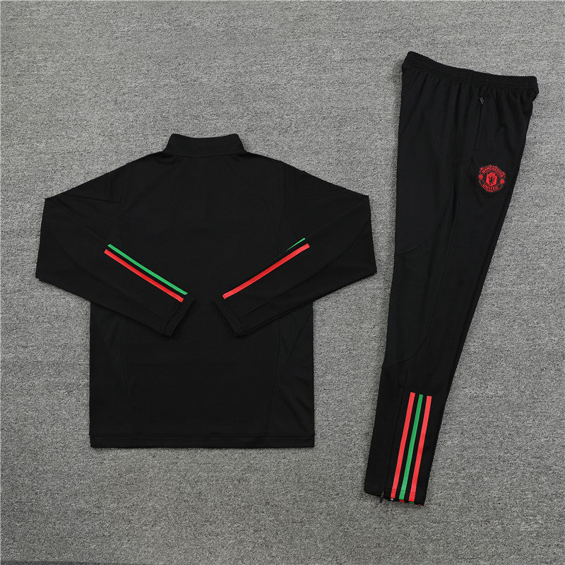 Manchester United Long Sleeve Tracksuit Black/Red 2023-24