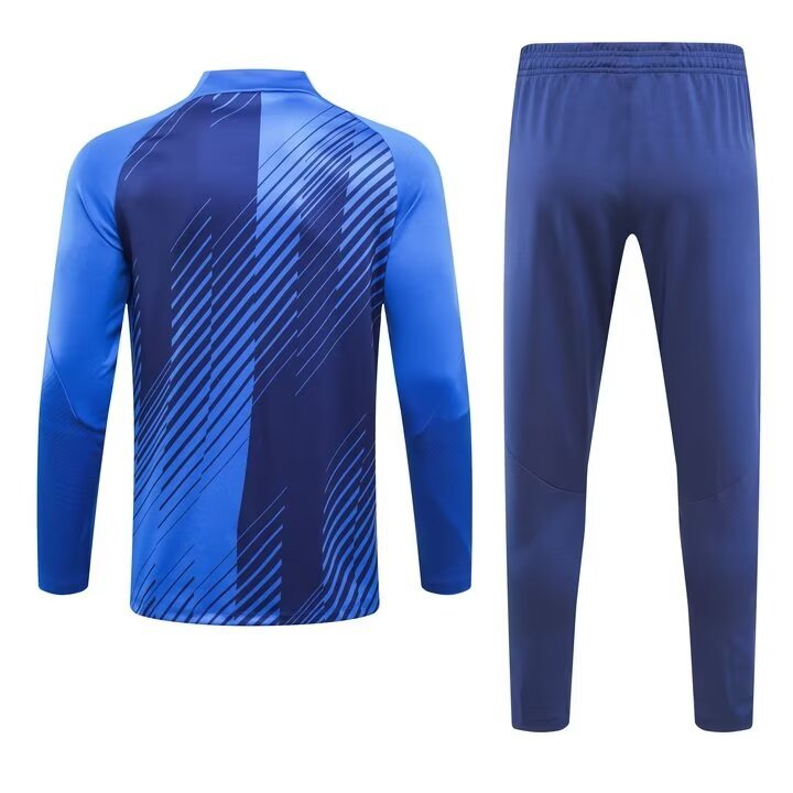 Barcelona Long Sleeve Tracksuit Two Tone Blue 2023-24
