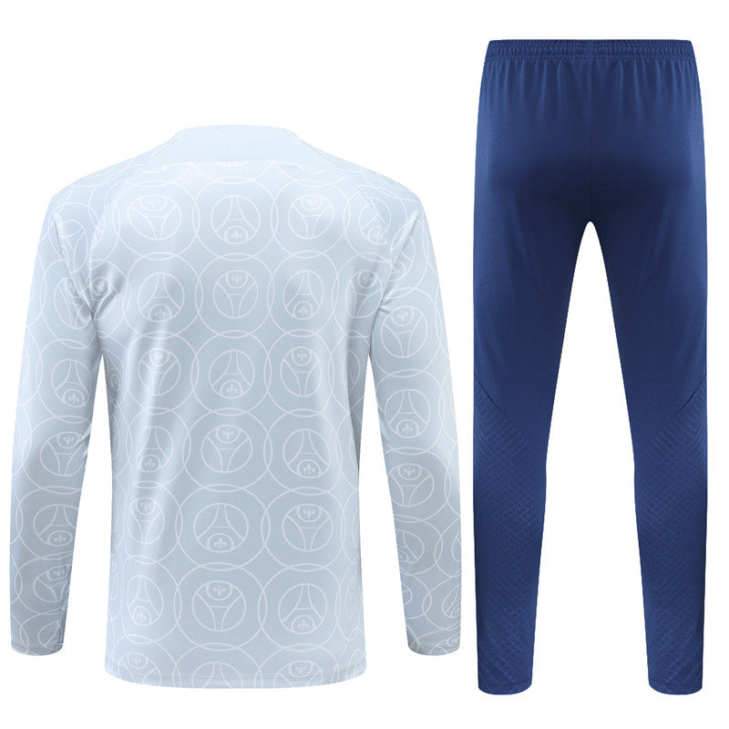 PSG Paris Saint German Long Sleeve Tracksuit White/Navy 2022-23