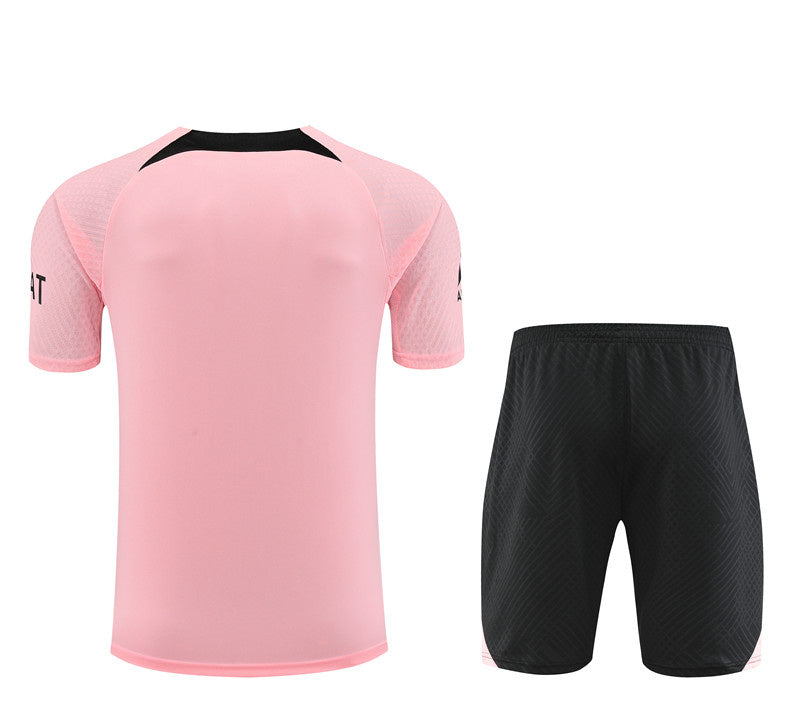 PSG Paris Saint German Short Sleeve Training Set Pink/Black 2022-23