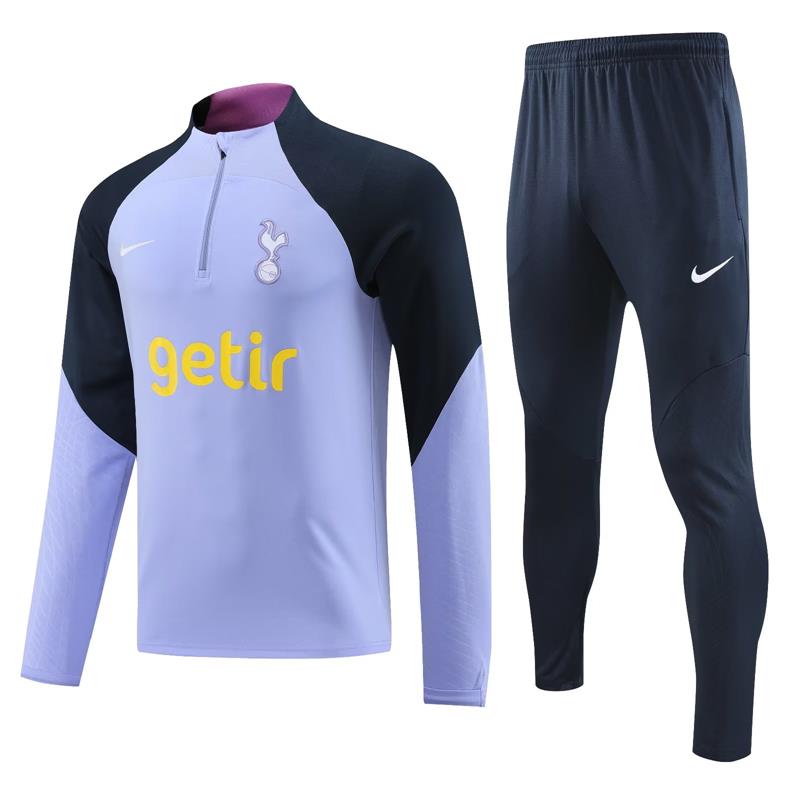 Tottenham Long Sleeve Zipped Tracksuit Black Violet/Black 2023-24
