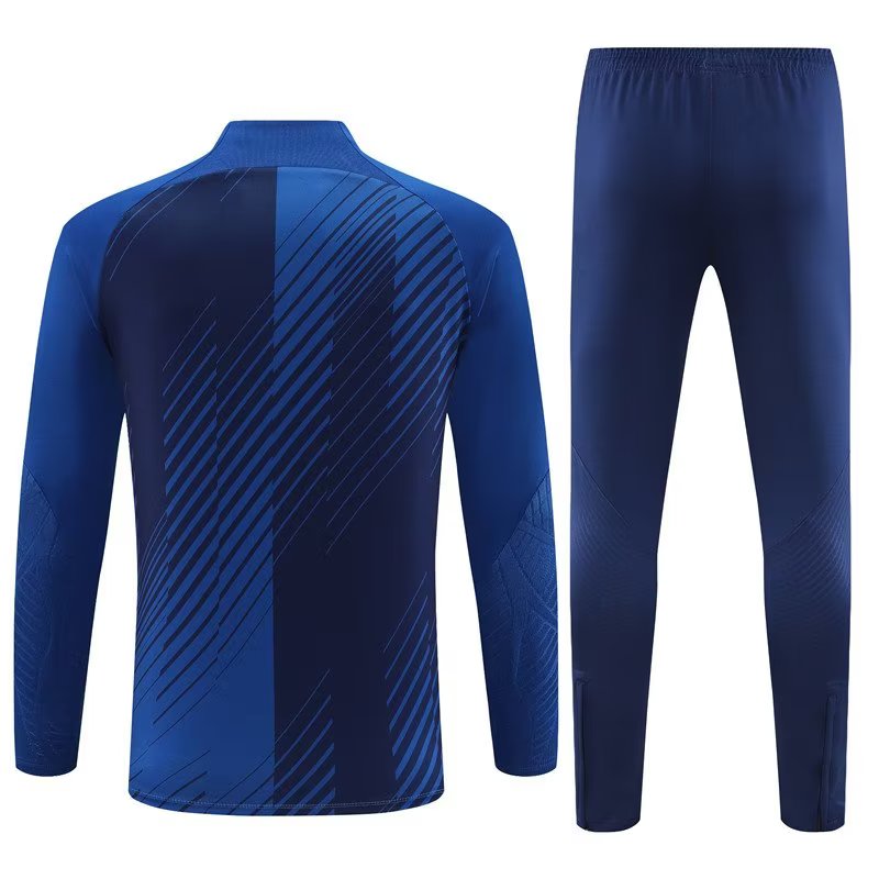Barcelona Long Sleeve Zipped Tracksuit Blue 2023-24