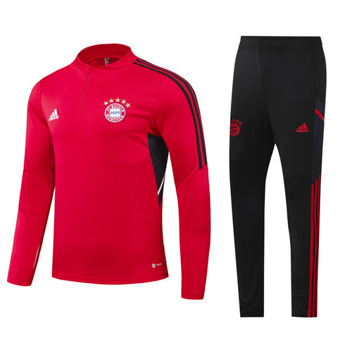 Bayern Munich Long Sleeve Zipped Tracksuit Black/Cyan 2022-23