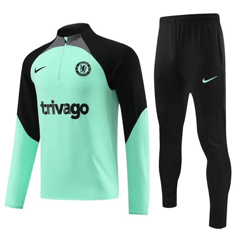 Chelsea Long Sleeve Tracksuit Teal/Black 2023-24