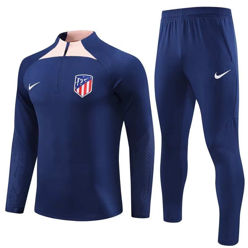Atletico Madrid Long Sleeve Zipped Tracksuit Navy 2023-24