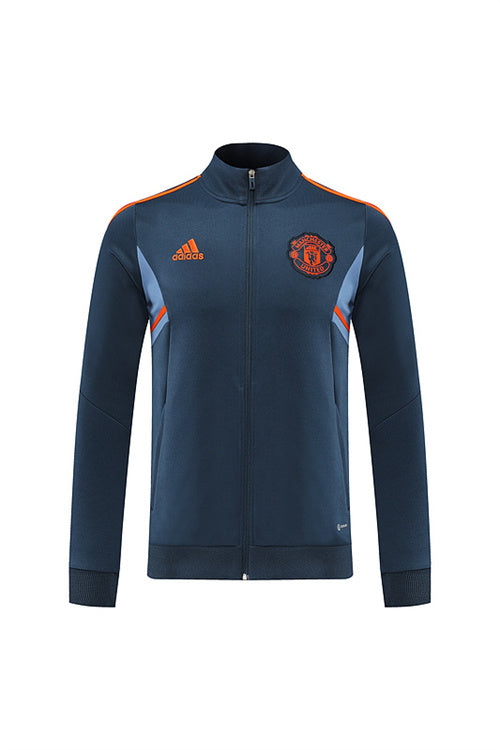 Manchester United Long Sleeve Zipped Tracksuit Blue/Orange 2022-23