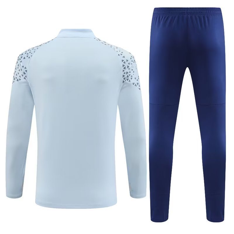 Marseille Long Sleeve Zipped Tracksuit White/Navy 2023-24