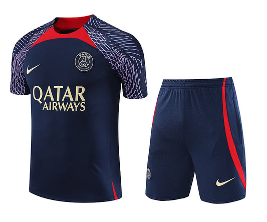 PSG Paris Saint German Short Sleeve Training Set Navy/Red 2023-24