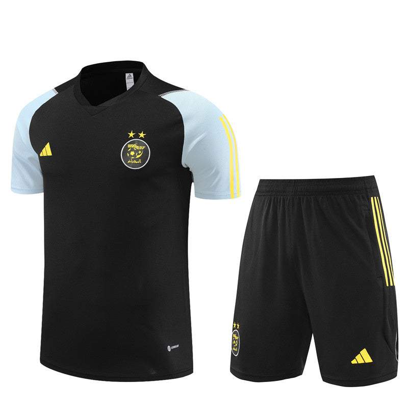 Algeria Short Sleeve Set Black/Yellow 2023-24