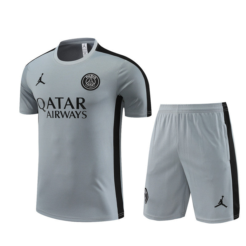 PSG Paris Saint German Short Sleeve Set Grey/Black 2023-24