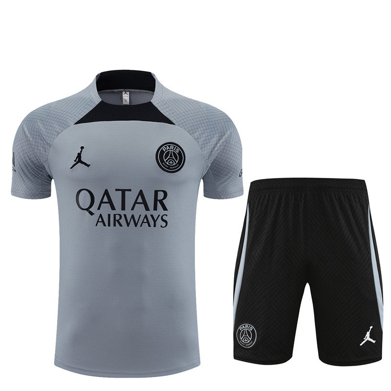 PSG Paris Saint German Short Sleeve Set Grey/Black 2023-24