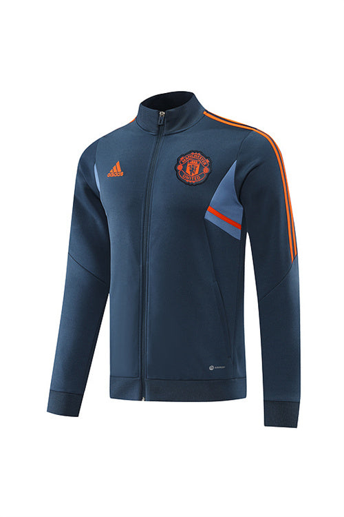 Manchester United Long Sleeve Zipped Tracksuit Blue/Orange 2022-23
