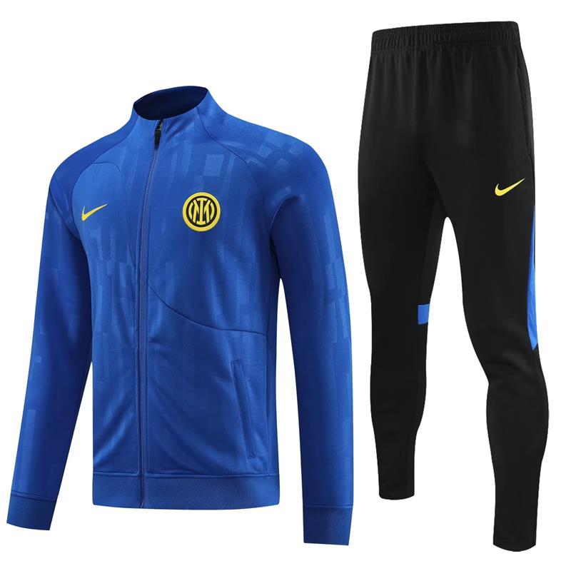 Inter Milan Long Sleeve Zipped Tracksuit Blue/Black 2023-24