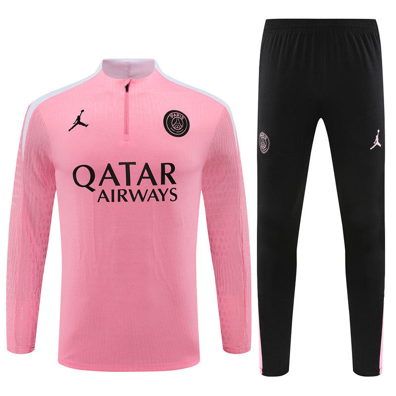 PSG Paris Saint German Long Sleeve Tracksuit Pink/Black 2024-25