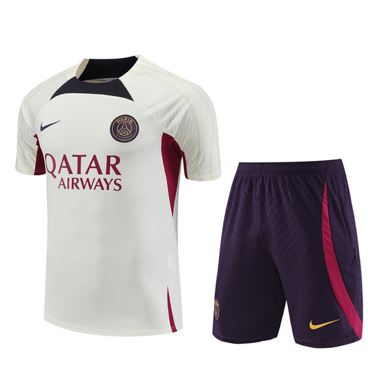 PSG Paris Saint German Short Sleeve Set White/Navy/Wine 2023-24