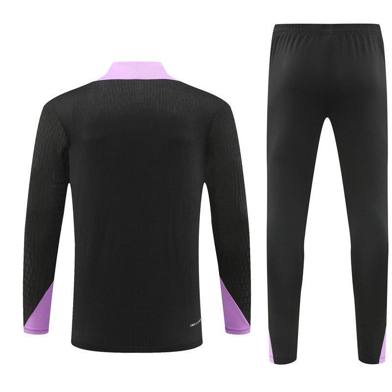 England Long Sleeve Zipped Tracksuit Black/Purple 2024-25