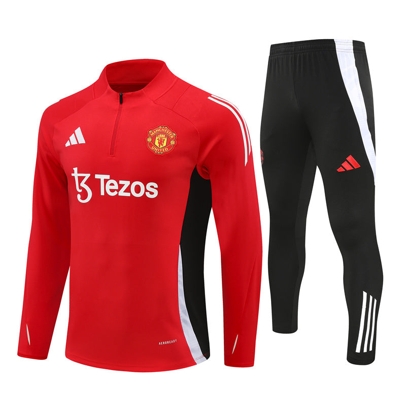 Manchester United Long Sleeve Tracksuit Red/Black 2024-25