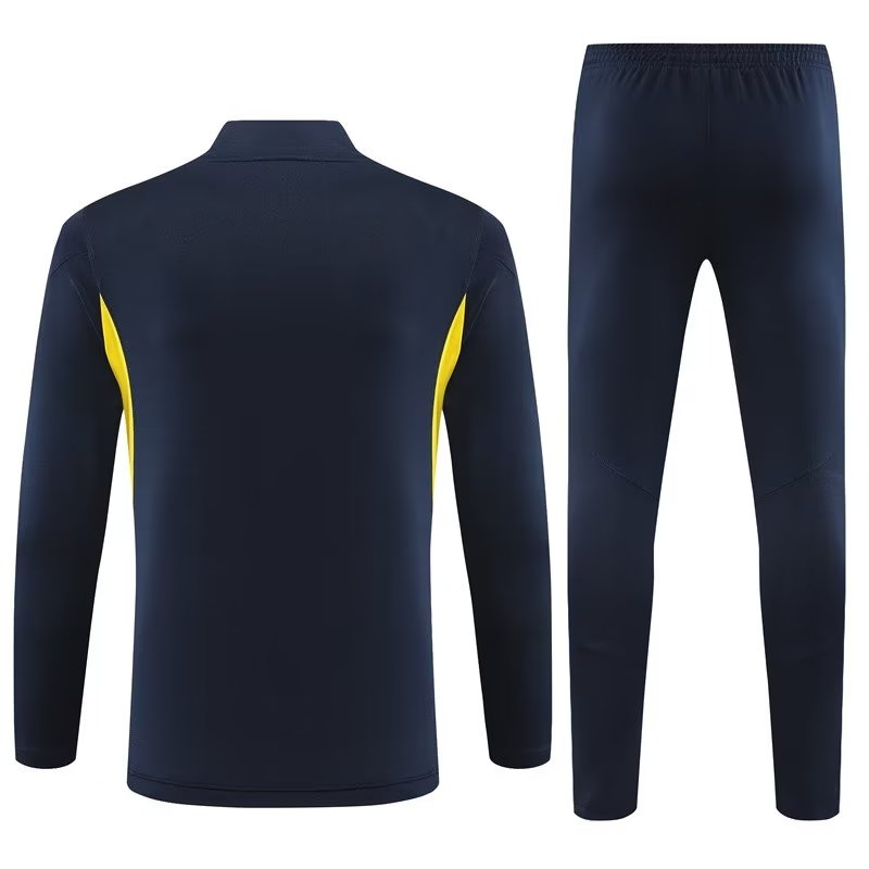 Real Madrid Long Sleeve Zipped Tracksuit Navy/Yellow 2023-24