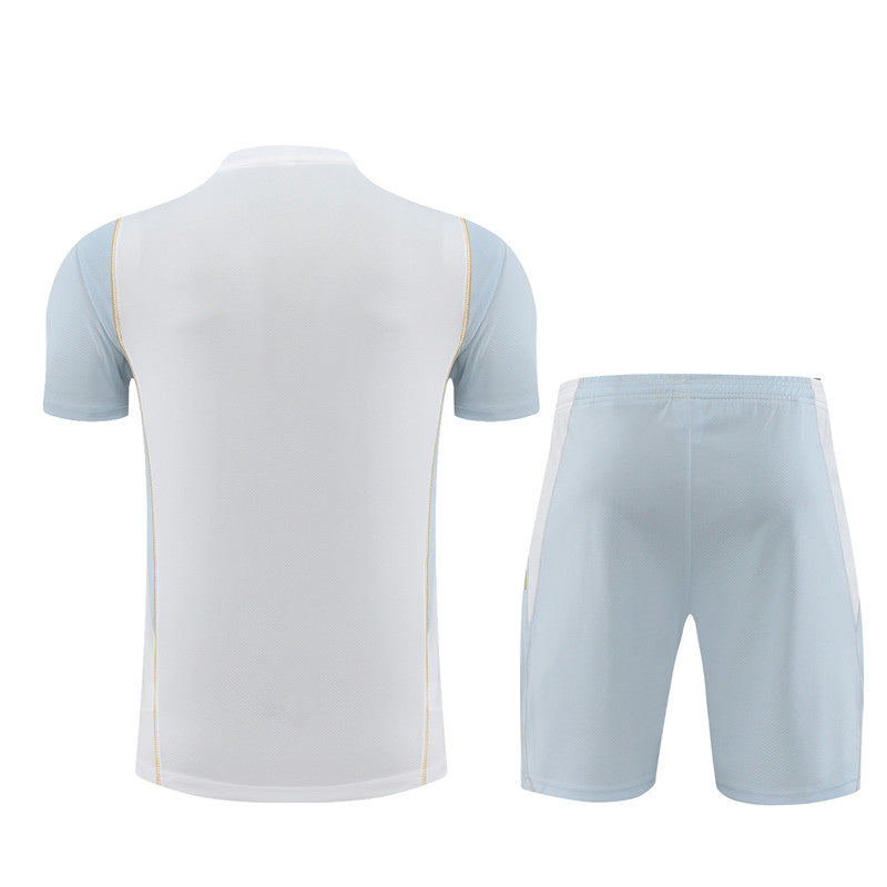 Algeria Short Sleeve Set White/Gold 2023-24