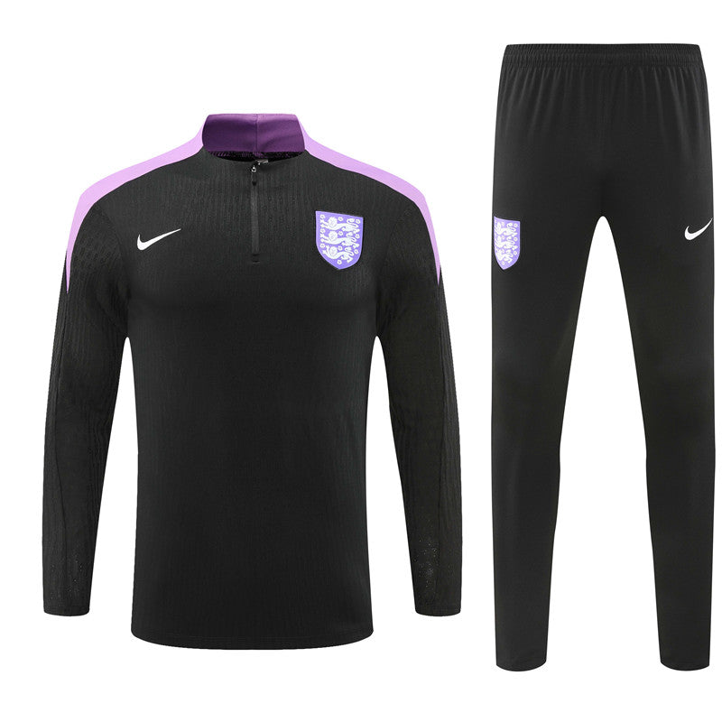 England Long Sleeve Zipped Tracksuit Black/Purple 2024-25