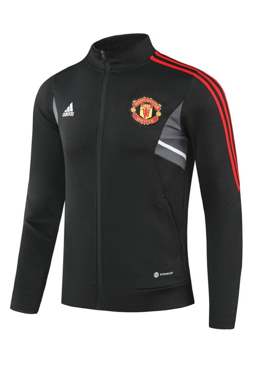 Manchester United Long Sleeve Zipped Tracksuit Black/Red 2022-23