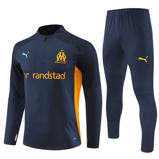 Marseille Long Sleeve Zipped Tracksuit Navy 2024-25