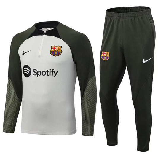 Barcelona Long Sleeve Tracksuit Grey/Black 2023-24