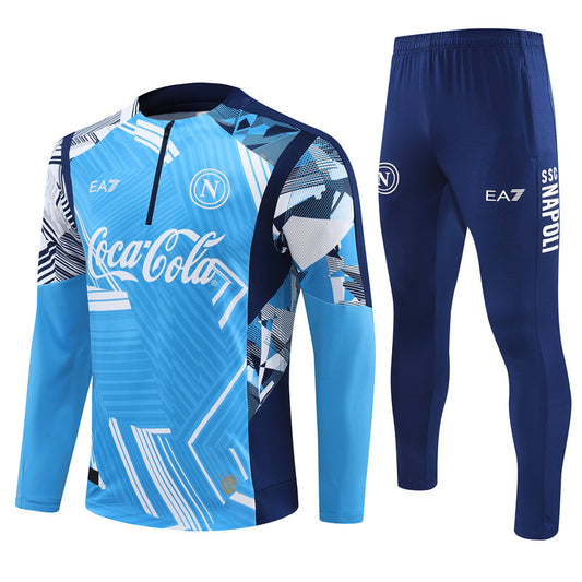 Napoli Long Sleeve Zipped Tracksuit Cyan/Navy 2024-25
