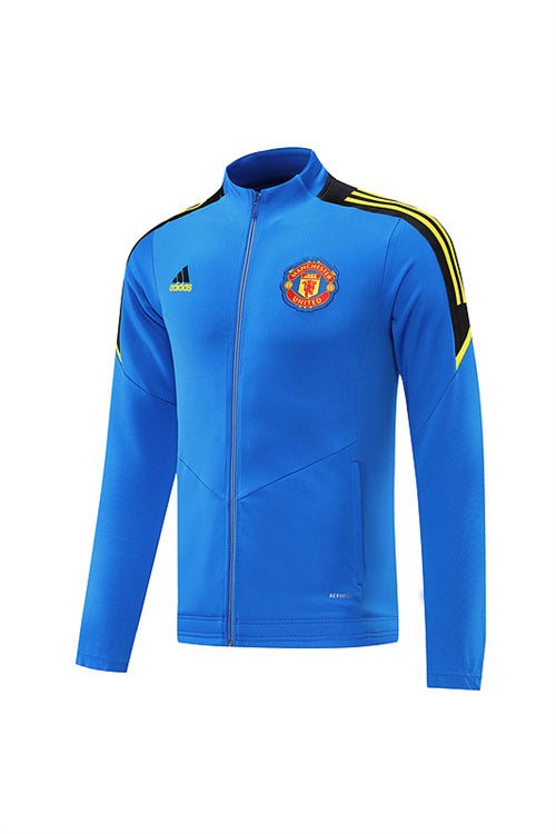 Manchester United Long Sleeve Zipped Tracksuit Blue/Black 2022-23