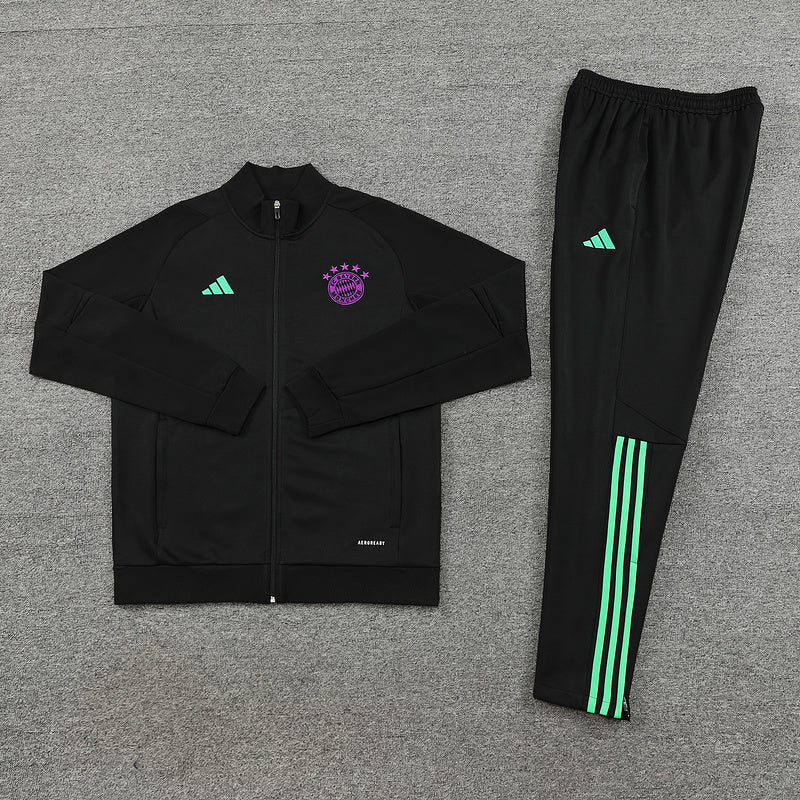 Bayern Munich Long Sleeve Zipped Tracksuit Black/Purple 2023-24