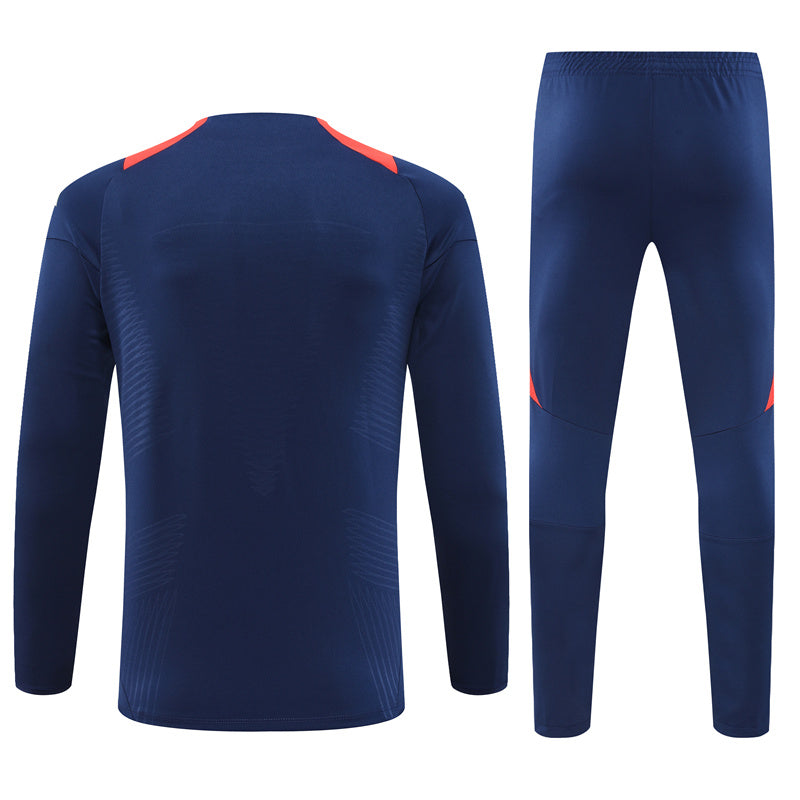 Manchester United Long Sleeve 1/4 Zipped Tracksuit Navy/Red 2024-25