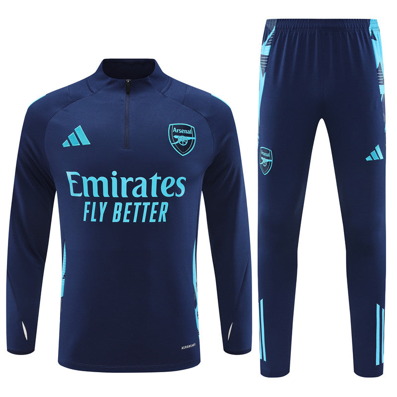 Arsenal Long Sleeve Tracksuit Navy/Cyan 2024-25