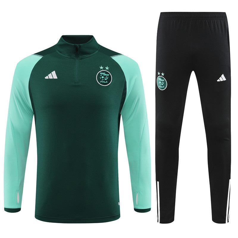 Algeria Long Sleeve Zipped Tracksuit Green 2023-24