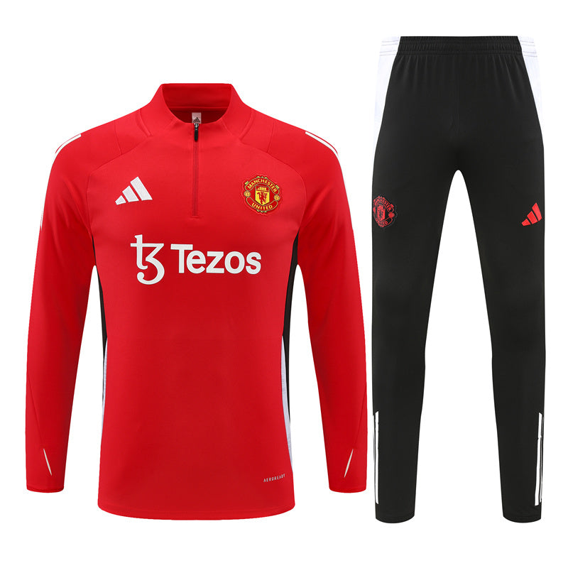 Manchester United Long Sleeve Tracksuit Red/Black 2024-25