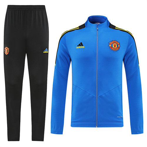 Manchester United Long Sleeve Zipped Tracksuit Blue/Black 2022-23