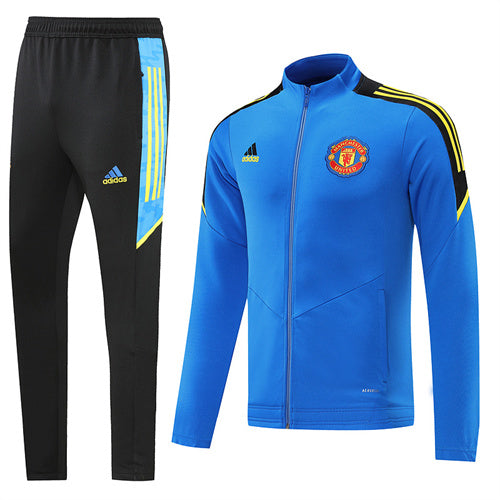 Manchester United Long Sleeve Zipped Tracksuit Blue/Black 2022-23