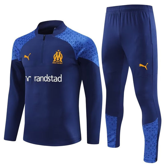 Marseille Long Sleeve Zipped Tracksuit Navy 2023-24