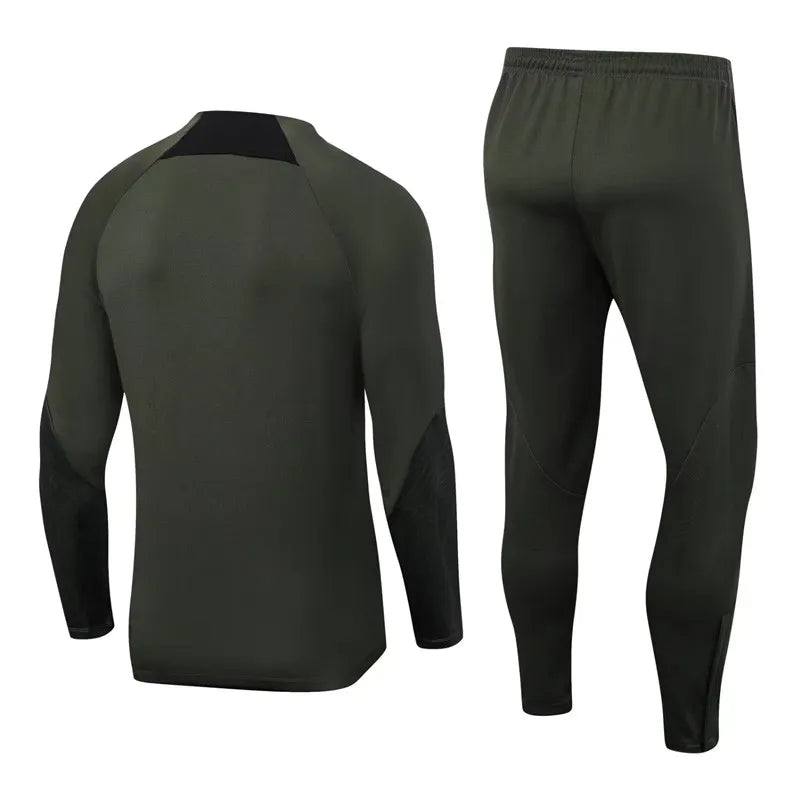 Barcelona Long Sleeve Tracksuit Grey/Black 2023-24